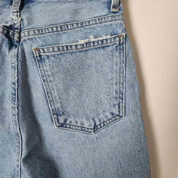 Agolde | Ultra High Rise Raw Hem Long Denim Shorts - Size 25 - Picture 7 of 9